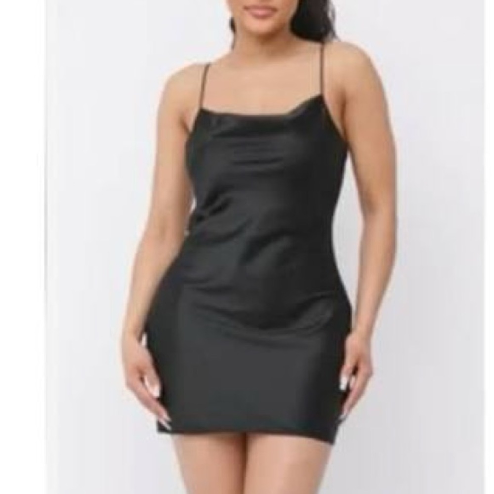 Double Zero Elegant Black Slip Dress